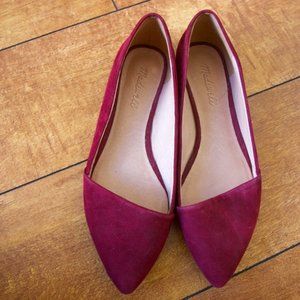 Size 8 Madewell  Red Velvet pointy Flats